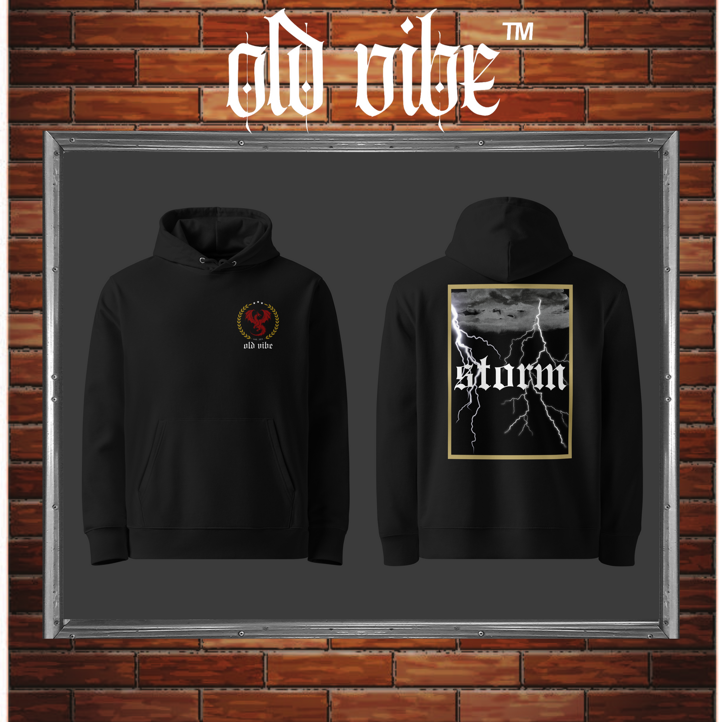 old vibe hoodie : storm